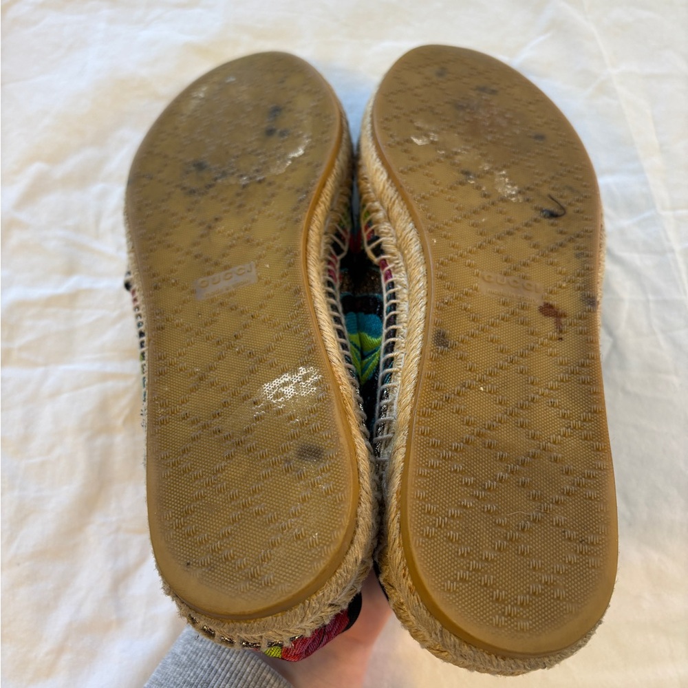 Authentic Gucci Rose Baby Blind for Love Tapestry Espadrille Flats - Picture 11 of 11